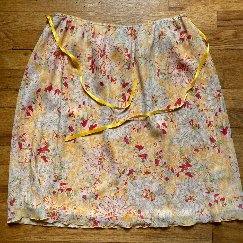 Y2K vintage Floral Yellow Skirt